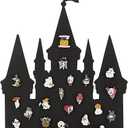 BENECREAT Black Castle Pin Board Cork Board, 40x35cm Bulletin Display Board Wall Mounted Cork Board for Brooch Pin Collection Display, Office Home and School Decor