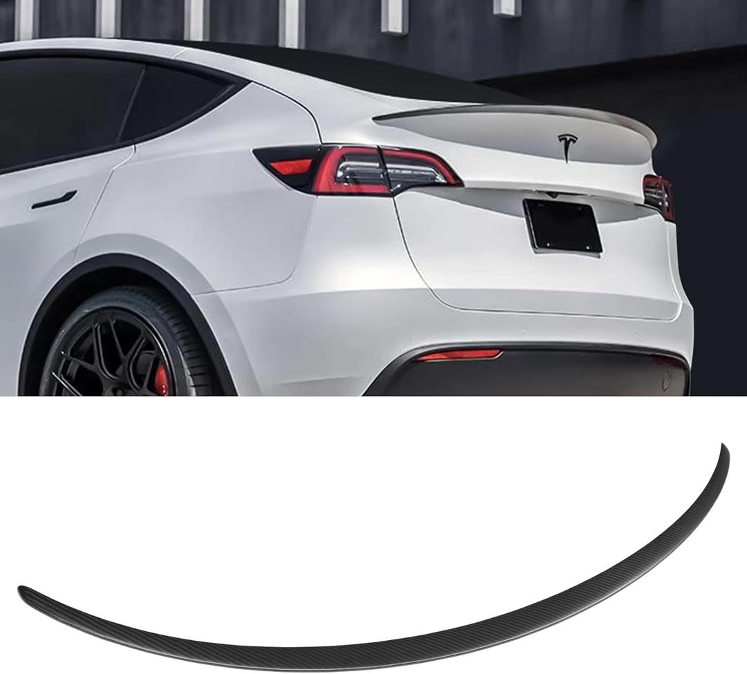 Real Carbon Fiber Spoiler for Tesla Model Y 2024-2020 Rear Lip Trunk Matte Spoiler for 2024-2020 Tesla Model Y Accessories Matte Carbon Fiber