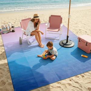 Lahome Outdoor Area Rugs 8x10 Waterproof,Large Reversible Plastic Straw Rug