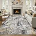 7x10 Area Rug Washable Large Neutral Modern Living Room Rugs