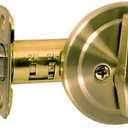 Security Door Lock Single Cylinder Deadbolt Lock, 2-3/8" to 2-3/4" Adjustable, Shiny Brass