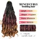 French Curl Braiding Hair 24 inch 6 Packs Loose Wave Bouncy Braiding Hair Pre Stretched 100/pack Yaki Curly Crochet Hair for Black Women Hair Extensions(24 inch(pack of 6),1b/33/30)