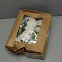 InnoGear Artificial Flowers, 50 Pcs Ivory White Foam Fake Roses Bulk with Stems for Decoration DIY Wedding Bouquets Centerpieces Bridal Shower Party Christmas Tree