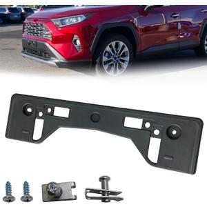Front Bumper License Plate Frame Bracket Holder Fits for 2019 2020 2021 2022 2023 Toyota RAV4 Replace 521140R120,TO1068154
