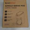 Bonsenkitchen Single Serve Coffee Maker K Cup Pod with 614oz Brew Size 3 Min Fast Brewing Machine with Strength Control, BPAfree Materials, Fits 6.6" Travel Mugs, Silver, Upgrade