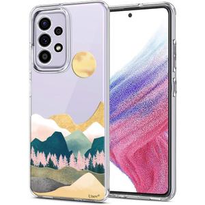 Unov Case Compatible with Galaxy A53 5G Clear with Design Soft TPU Shock Absorption Slim Embossed Pattern Protective Back Cover Case(Sierra Mountains)