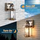 OKELI Dusk to Dawn Outdoor Wall Lights, Waterproof Lighting Fixtures Rustic Farmhouse Wall Lanterns with Clear Glass Shades Anti-Rust Outside Lights for Garage Patio Porch(Brown, 1 Pack)