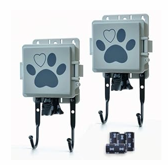 Dog Poop Bag Dispenser Wall Mounted Outside or Inside Pet Waste Bags Holder Waterproof Screw-on or Strap-on Doggy Pickup Rolls Storage Station for Home, Backyard, Porch, Patio(white,dispenser only)