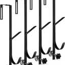 Reallnaive 4 Pack Pool Fence Hooks Equipment Above Ground Swimming Accessories Adjustable Fence Hangers for Pool Hose Skimmer Garden Tool Organizer Fits 1.2 Inch to 3.5 Inch Railing (Black)