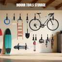4 Pack Kayak Wall Mount Rack, Heavy Duty 120 LBS Garage Storage Hooks, 15 Inch Wide Utility Hangers for Canoe, SUP, Surfboard, Ladders, Lumber & Tools (Black)