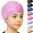 COOLMATE Fabric Swim Cap for Women, Men & Kids  Silicone Water Resistant Layer, Lightweight Cloth Cap for Pool & Lap Swimming  Non-Slip Comfortable Fit, Gift for Swimmers (1 Pack) (Small)