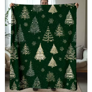 WDCOZY Christmas Throw Blanket Christmas Tree Reversible Super Soft Knitted Couch Bed Sofa Microfiber Chenille Luxurious Home Decor Warm Cozy Comfy Lightweight Holiday Blanket Winter 50x60 Green