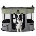 Foldable Pet Dog Playpen, Portable Dog Crate for Puppies, Cat, Rabbit, Puppy Play Pen for Indoors, Kennel Tent Crate for Indoor Outdoor Travel Camping Use with Carrying Case (Green, L)