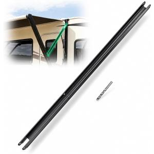 383152 50" RV Awning Inner Drive Arm Replacement, Compatible with Solera Regal 69" Awning Arm Assemblies, Precision-Fit 50"x1.75" Black Aluminum Rail, Rust-Resistant Powder-Coated with Drill Bit