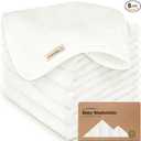 6-Pack Baby Washcloths – Soft Absorbent Viscose from Bamboo Washcloths for Face, Body, Baby Towels for Newborn, Kids, Toddlers, Infant, Gentle on Sensitive Skin, 10x10 Reusable Face Towels (White)