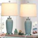  Farmhouse Jar Table Lamps 3 Way Touch Control Rustic Bedside Lamps with USB A/C Ports & AC Outlet, Pot Nightstand Lamps for Bedroom Living Room  (1 PCs)