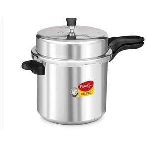 Pigeon Deluxe Aluminium Outer Lid Pressure Cooker, 12 Litres, Silver