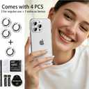 Compatible for iPhone 11, 11 Mini, 11 Pro & iPhone 11 Pro Max Camera Lens Protector (3+1 Pack) - Bling Sparkling Glitter, Anti-Scratch Camera Cover with Tempered Glass, Case Friendly (Silver)