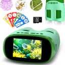 1000X Portable Microscope for Kids : 3-in-1 Camera and Telescope Toy with 6 Slides, Perfect for Indoor Outdoor Exploration, Pocket Edu Christmas Birthday Gifts for Age 3-12 Children Students