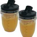 2pcs replacement 18 oz. with spout lid,Compatible with 1500W Ninja Duo Auto IQ Blender BL640 30/BL641 30/BL642 30/ BL680 30/BL681 30/BL682 30/ BL687CO 30/BL685 30/BL688 30 (2, 18oz cup with lid)