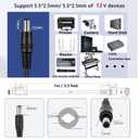 USB C to DC 5.5mm x 2.5mm(Compatible with 5.5x2.1mm) Power Cord, USB Type C Input to DC 12V 3A Out Power Cable, Work with PD Charger and Power Bank. for Outdoor, Studio and Travel.(1 Pack, 5 Feet)