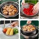 Kichvoe Steamer Basket Stainless Steel,Vegetable Steamer Basket with Handle for Pan and, Pan Steamer Basket Insert, Strainer and Rice Washer Silver, 52Q06K109Q5