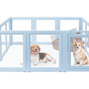 Clear Acrylic Dog Playpen,Transparent DIY Dog Pen,Easy Assembly and Disassembly,Indoor and Outdoor Use,Simple Cleansing Fence (Sky Blue, 60CM, 10 Panel)
