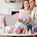 Giegxin 6 Pcs Valentine's Day Cone Tree Table Decorations, 3 Size Mini Tabletop Trees Conversation Heart Style Colorful Love Yarn Decorations for Table Holiday Party Wedding Home Decor Gift for Her