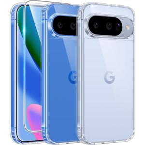 FNTCASE for Google Pixel 10 Case: Pixel 10 Pro Case Google 9/9 Pro Non-Yellowing Clear Slim Case | Rugged Anti-Drop Shockproof Scratch Protective Thin Transparent Crystal Cell Phone Cover (Clear)