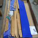 Backyard Discovery Bay Pointe Cedar Wood Swing Set with Wave Slide, Play Deck, Rock Wall Ladder, Belt Swings, Chalkboard, Canopy Roof, Outdoor Playset (Blue)