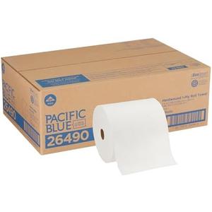 Pacific Blue Ultra 8” High-Capacity Recycled Paper Towel Roll by GP PRO (Georgia-Pacific), White, 26490, 1150 Feet Per Roll, 6 Rolls Per Case