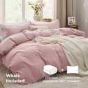 Bedsure Pink Duvet Cover Twin/Twin XL Size - 2 Pieces Prewashed Cotton-Like Polyester Extra Soft Bedding Set, Includes 1 Duvet Cover 68"x90" with Zipper Closure & 1 Pillow Sham, No Comforter