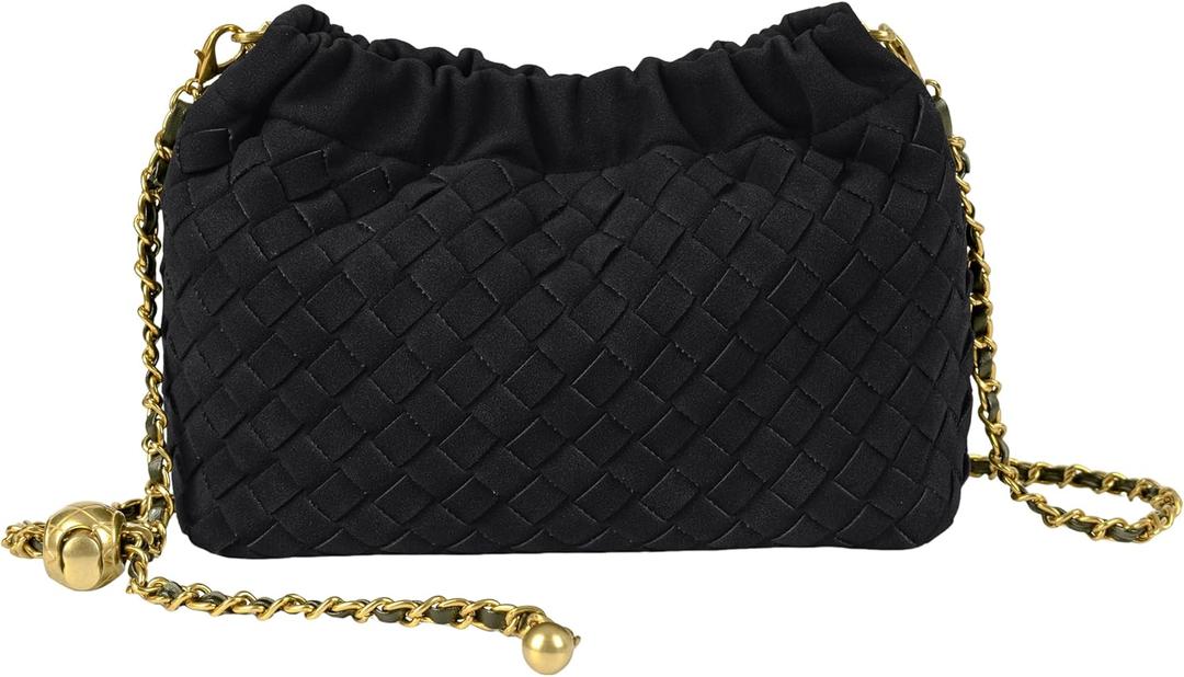 Joryin Woven Women's Crossbody Bag & Evening Purse, Trendy Dumpling Clutch & Hobo Cloud Shoulder Bag Trendy Dumpling Clutch