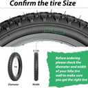 MOHEGIA Kids Bike Tires Replacement Set: 2-Pack 16x2.125 inch (57-305 mm) Folding Bicycle Tires and Pair 16 inch Inner Tubes Schrader Valve with Tire Levers