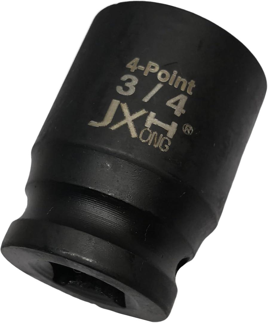 1/2" Drive 3/4" 4-Point Square Socket, Heat Treated Cr-V Alloy Steel