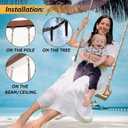Wooden Swing,Wood Tree Swing for Adults Kids,Adjustable Hemp Rope Plus Tree Straps, 24"x 8"x 1.2" /500LBS LoadsWood Swing Seat for Outside and Indoor Use