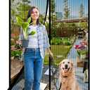 2 x Magnetic Screen Door -Fit Door Size 38.0 x 83.0'' Retractable Screen Door Mesh for Front Door or Sliding Door, Pet & Kid Friendly, Hands-Free Closure Keeps Bugs Out & Lets Breeze in, Stripe Black