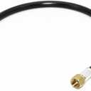 Flame King 32-inch Propane Thermo Plastic Hose Assembly, 3/8-inch ID, 3/8-inch MPT X 1/2-inch Female Flare, for RVs and Travel Trailers