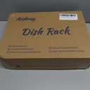 Dish Drying Rack Kitchen 2-Tier 304 Stainless Steel Dish Racks for Kitchen Counter,Dish Strainer with Adjustable Draining Tray,Drying Rack with Water Cup Hook & Cutlery Holder,Black