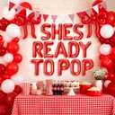 2 x Shes Ready to Pop Balloons Retro Soda Baby Shower Decor Bows Balloon Banner | Coquette Red Bows Balloon Banner Shes About to Pop Party Supplies Shes Ready to Pop Balloons Retro Soda Baby Shower Decor