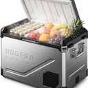 BODEGA 12V Car Refrigerator, 63QT Stainless Steel Dual Zone | Removable Divider,MAX/ECO & Battery Protection,Bluetooth Electric Cooler for RV, Truck, Camping, LED lights
