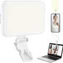 60 LED Portable Selfie Light Video Conference Lighting with Clip & Camera Tripod Adapter Rechargeable 2200mAh CRI 97+, 9 Light Modes for Phone iPhone Webcam Laptop Photo Makeup (Pearl White)