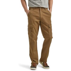 Wrangler Authentics Mens Relaxed Fit Stretch Cargo Pant (Beige, M)