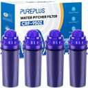 PUREPLUS CRF950Z Pitcher Water Filter Replacement for Pur PPF900Z, PPF951K, PPT700W, CR-1100C, DS-1800Z, CR-6000C, PPT711W, PPT711, PPT710W, PPT111W, PPT111R and All PUR Pitchers and Dispensers, 4PACK