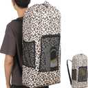 VOOWO College Laundry Bag, Large Laundry Backpack, College Dorm Room Essentials For Guys Girls, Dorm Laundry Bag Backpack With Shoulder Straps, Dirty Clothes Travel Laundry Bag (White Print)