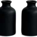 Small Black Ceramic Vase Set of 4, Modern Boho Minimalist Vases for Home Decor,Centerpiece,Decorative for Shelf,Bathroom,Farmhouse,Entryway Table,5inch