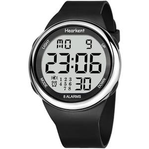 Hearkent 8 Vibrating Alarm Watch Medication Reminder Watch for Elderly Big Number Digital, Silent Alarm Wristband with Light and Timer 50 M Waterproof Watch