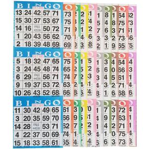 Bingo Paper Game Cards  3 Card  10 Bingo Sheets  100 Books  10 Colors, Made in USA