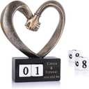 Hand Sculpture Kit for 2 Hands Statue, Bronze Finish Resin Love Heart Sculpture, 1st to 50th Wedding for Couple Wife, Statues for Home Decor, Anniversary Romantic