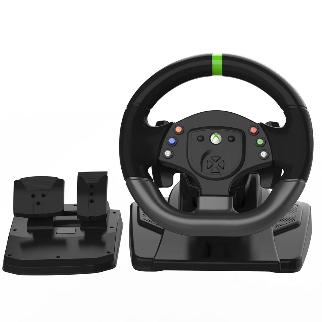 DOYO Xbox 360 Game Racing Wheels,PC Steering Wheel Plug and Play Gaming Driving Volante 180 USB with Pedals Shifter Bundle for XBOX 360 / Windows PC / PS3 /Nintendo switch/Android